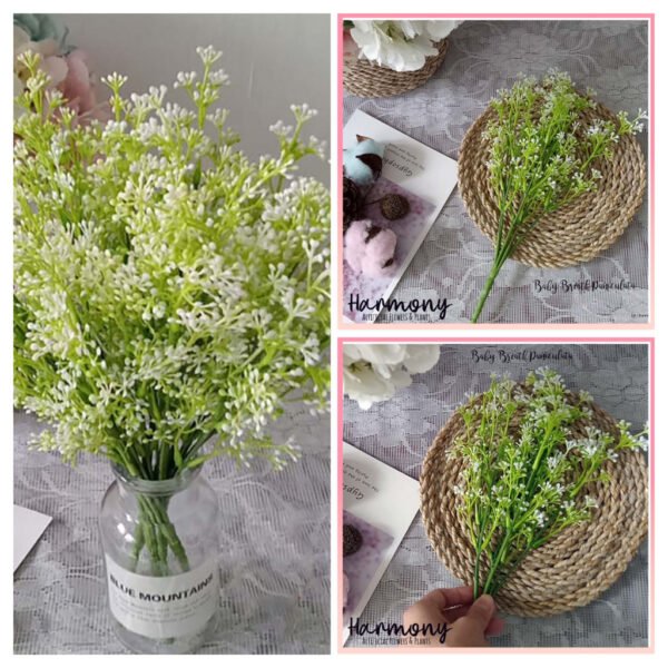 bunga artificial dekorasi baby breath gypsolla paniculata hantaran hiasan cantik filler rumput daun plastik