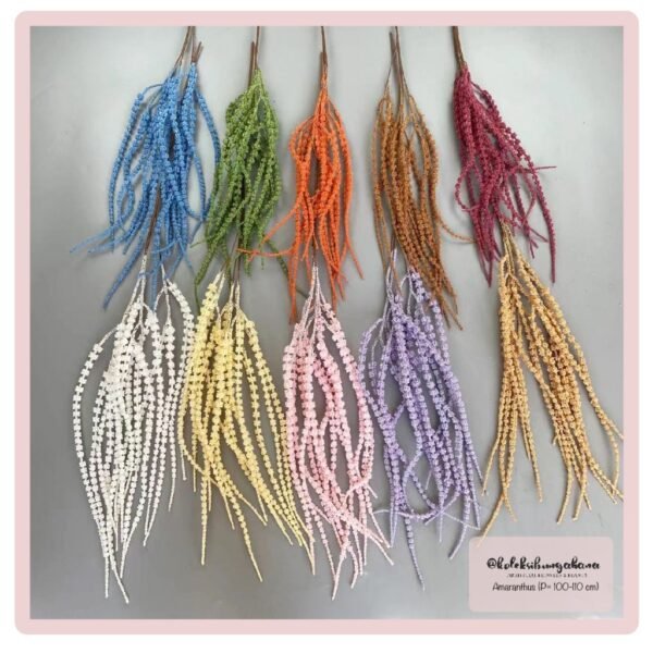 Bunga amaranthus artificial dekorasi wedding daun plastik hiasan pernikahan