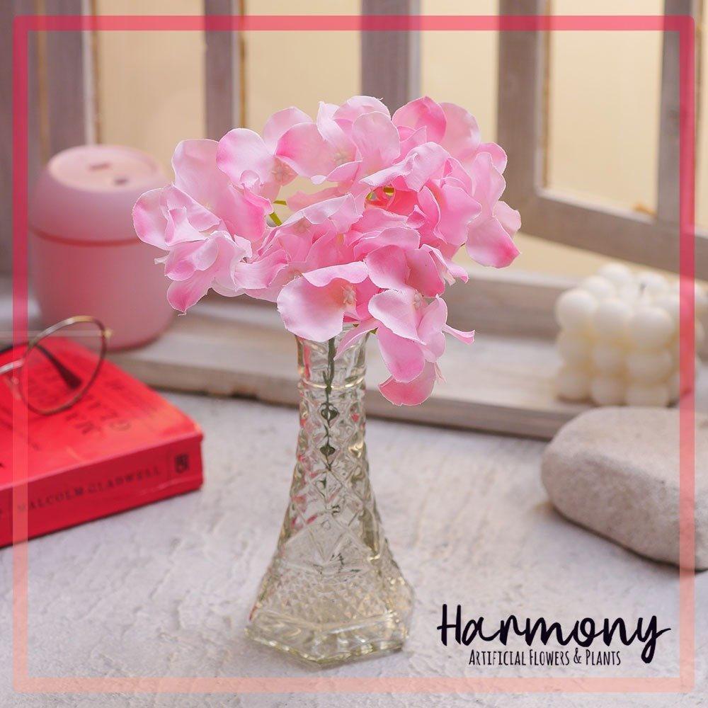 bunga artificial plastik hydrangea dekorasi hiasan cantik hidrangea - Gambar 2