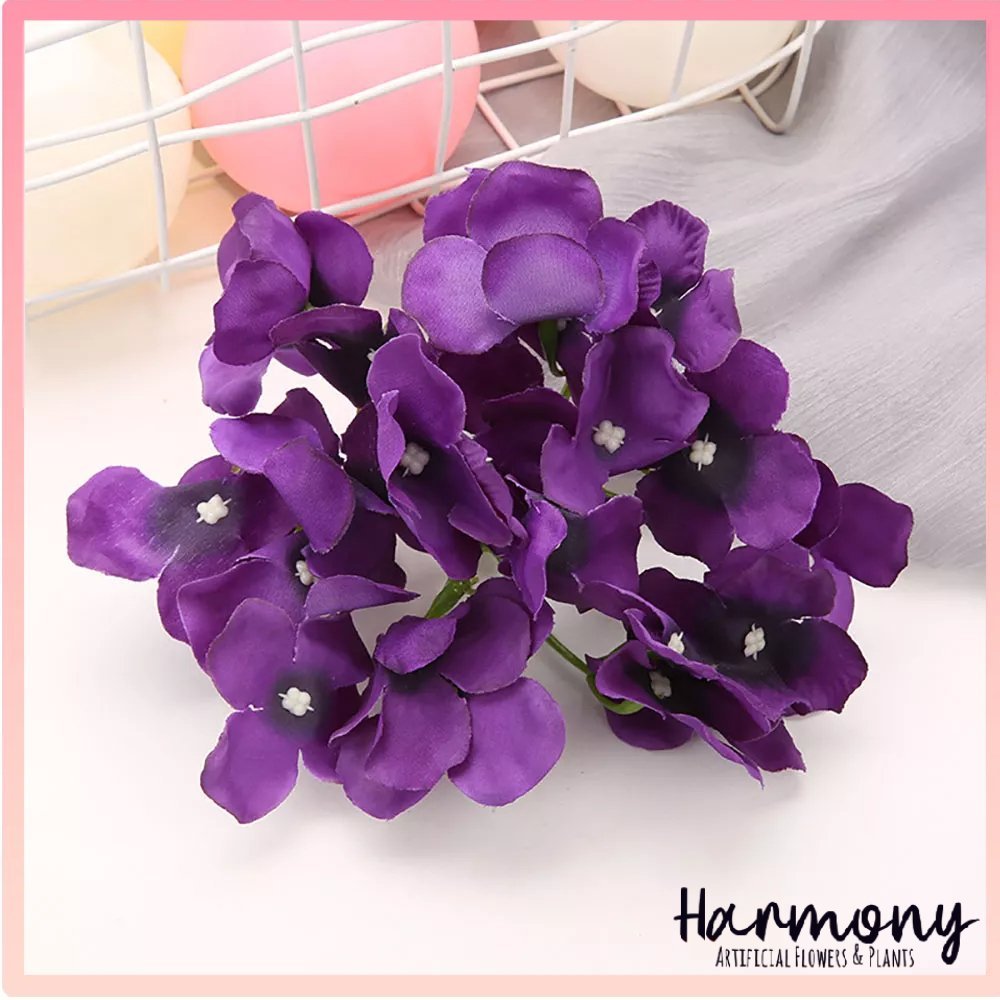 bunga artificial plastik hydrangea dekorasi hiasan cantik hidrangea - Gambar 8