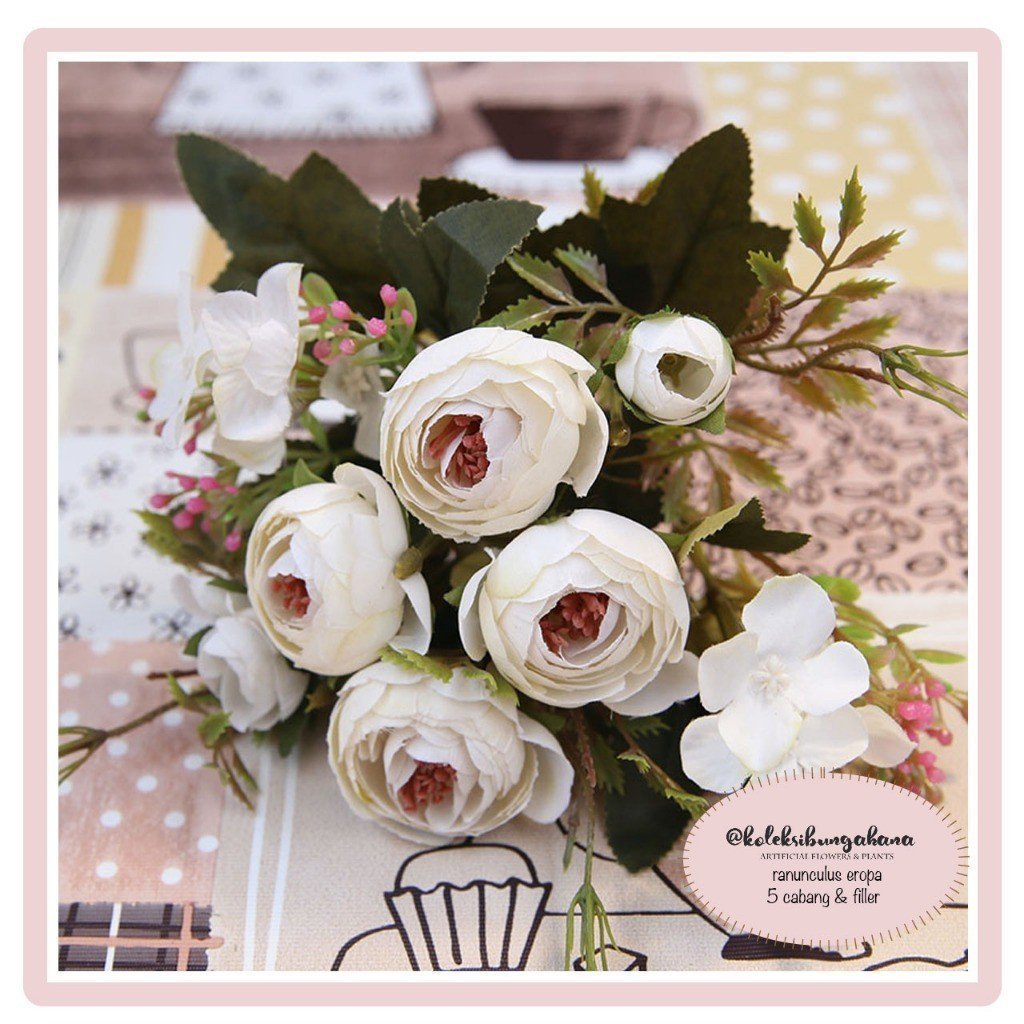 bunga artificial dekorasi buket peony autumn spring eropa hiasan cantik flower bouquet - Gambar 3