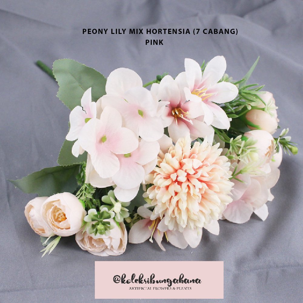 Bunga artificial palsu dandelion lily plastik bouquet - Gambar 7