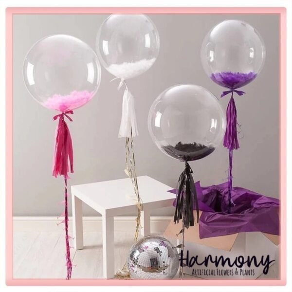 balon bobo pvc 18 24 inch polos transparan buket bunga artificial acara hiasan dekorasi