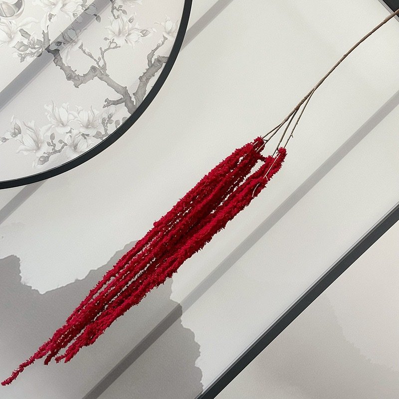 bunga amaranthus woll gantung artificial tangkai juntai palsu hiasan wedding dekorasi - Gambar 3