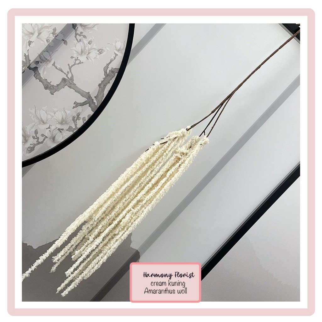 bunga amaranthus woll gantung artificial tangkai juntai palsu hiasan wedding dekorasi - Gambar 8
