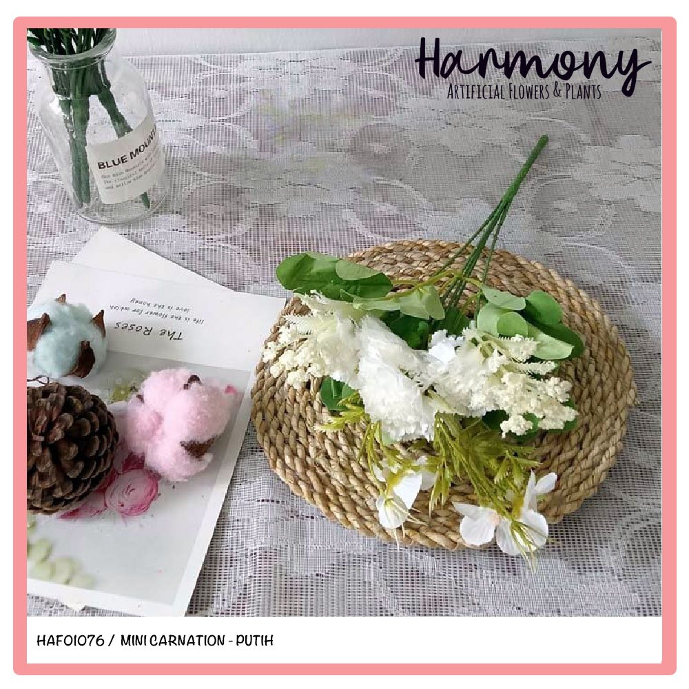 bunga artificial mini carnation plastik buket bouquet hiasan dekorasi - Gambar 2