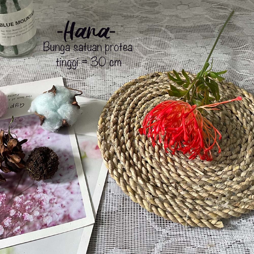Bunga protea satuan artificial dekorasi - Gambar 2