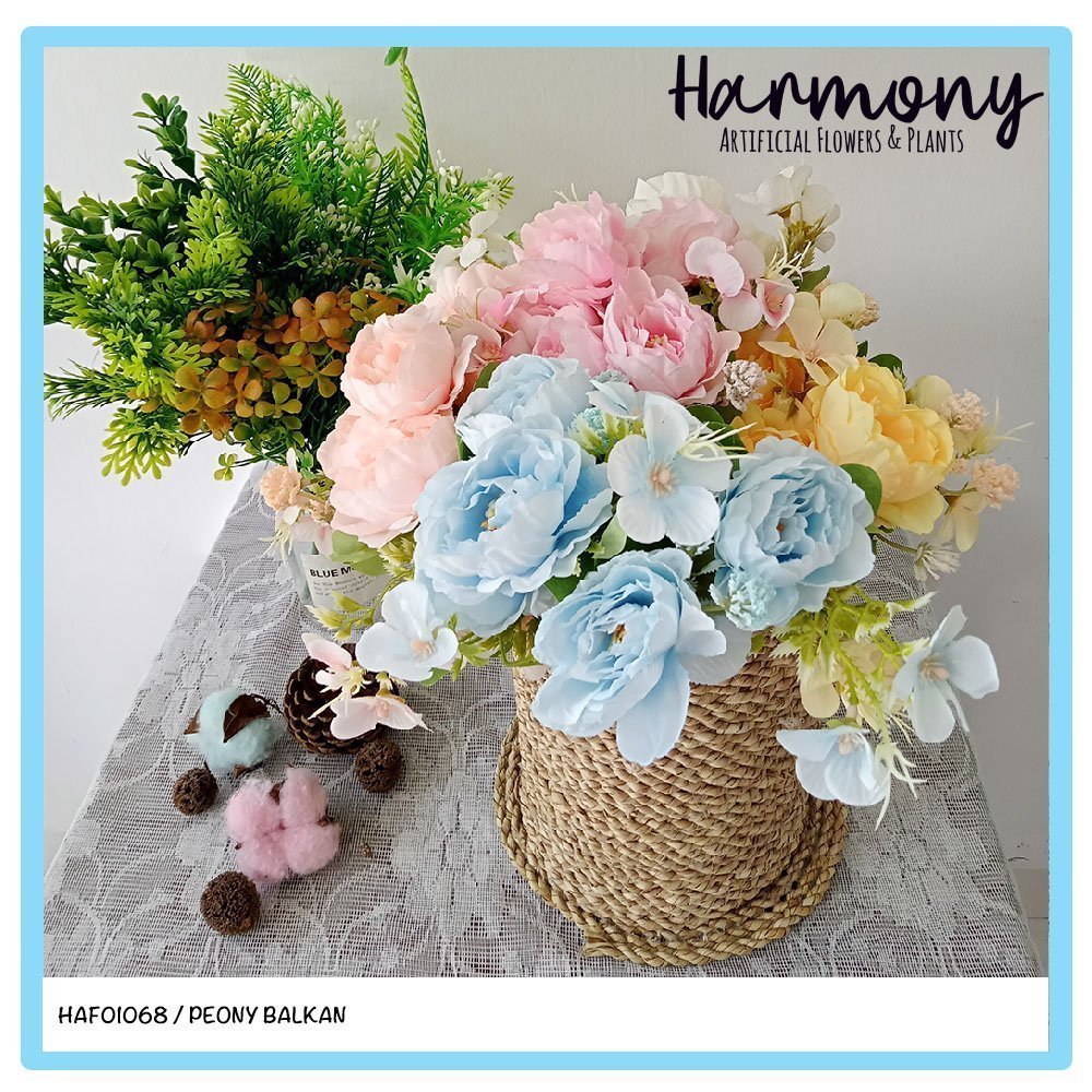 Bunga Artificial Pendek - Peony - Balkan