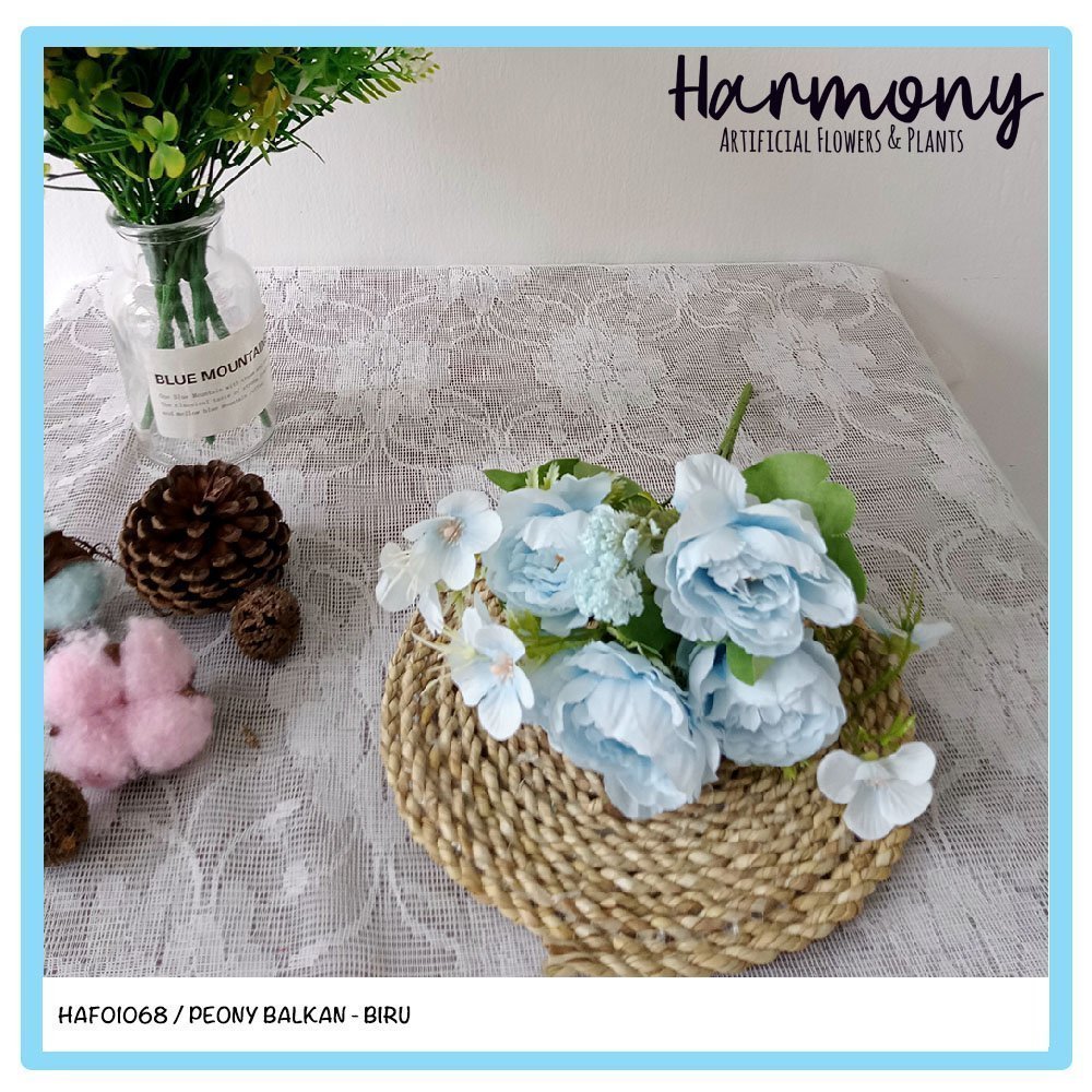 Bunga Artificial Pendek - Peony - Balkan - Gambar 4