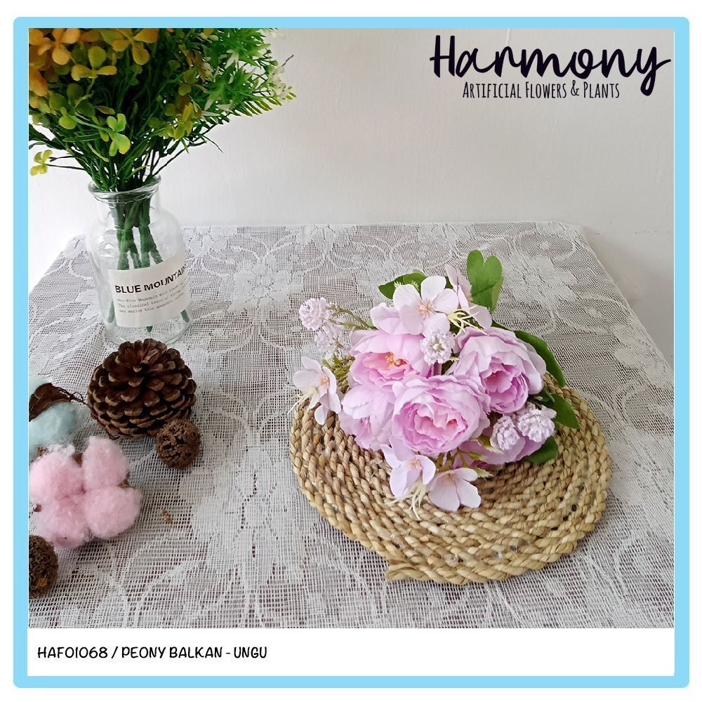 Bunga Artificial Pendek - Peony - Balkan - Gambar 6