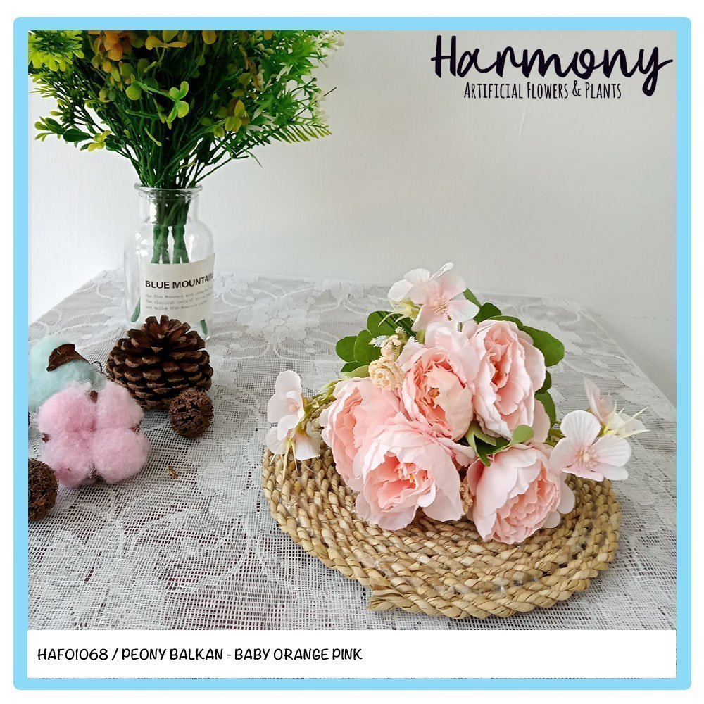Bunga Artificial Pendek - Peony - Balkan - Gambar 8