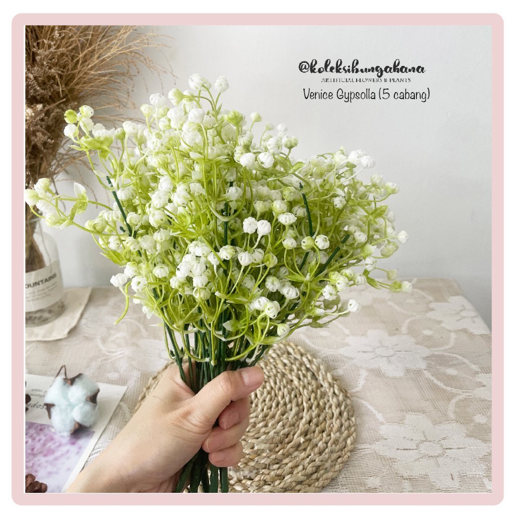 bunga rumput artificial venice gypsolla baby breath plastik dekorasi - Gambar 3