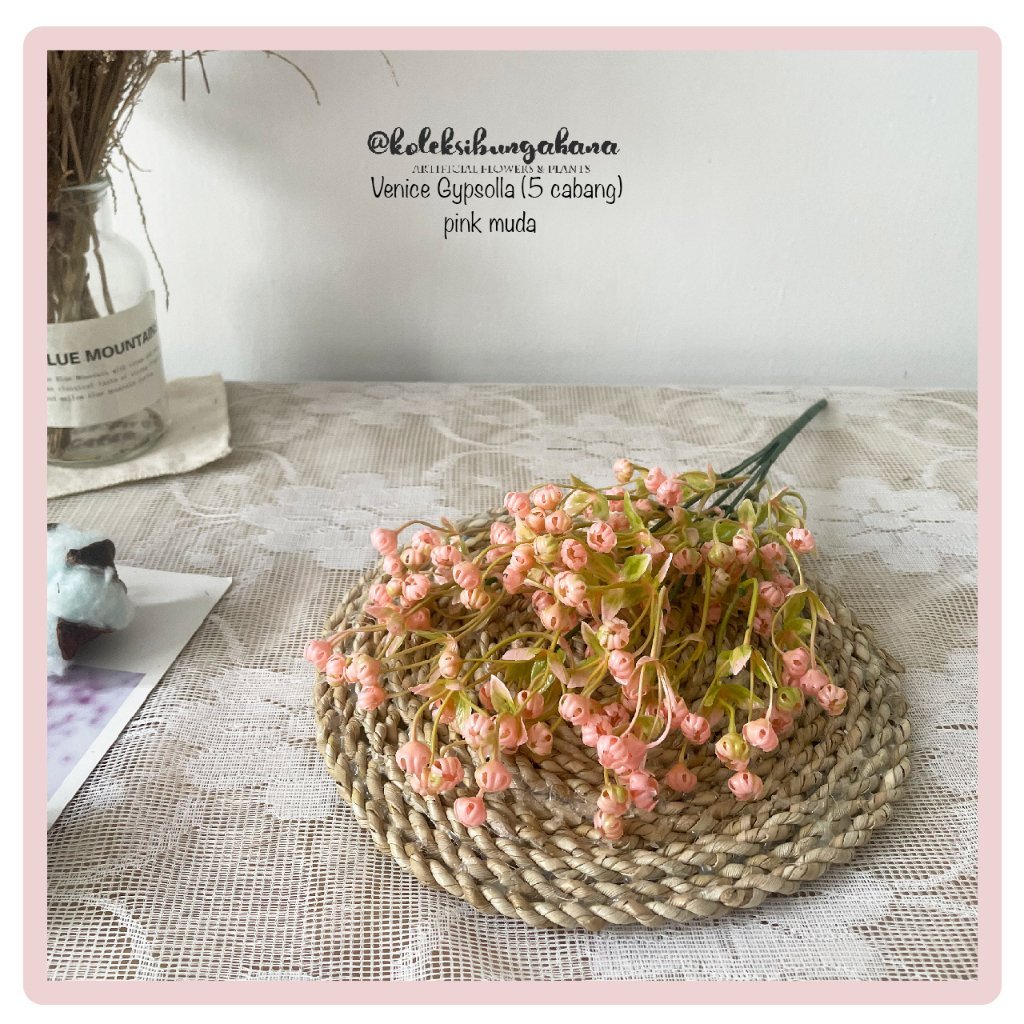 bunga rumput artificial venice gypsolla baby breath plastik dekorasi - Gambar 4
