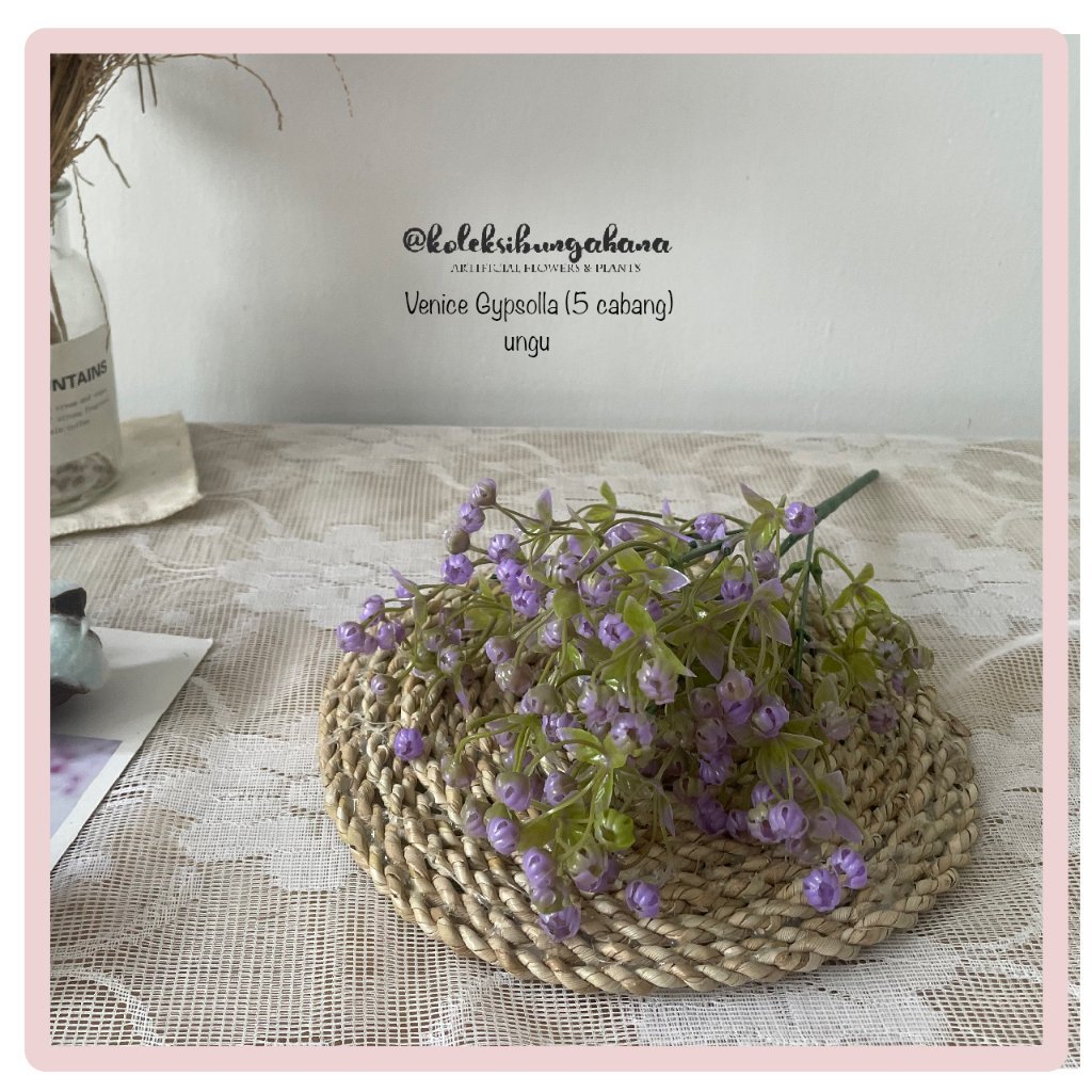 bunga rumput artificial venice gypsolla baby breath plastik dekorasi - Gambar 5