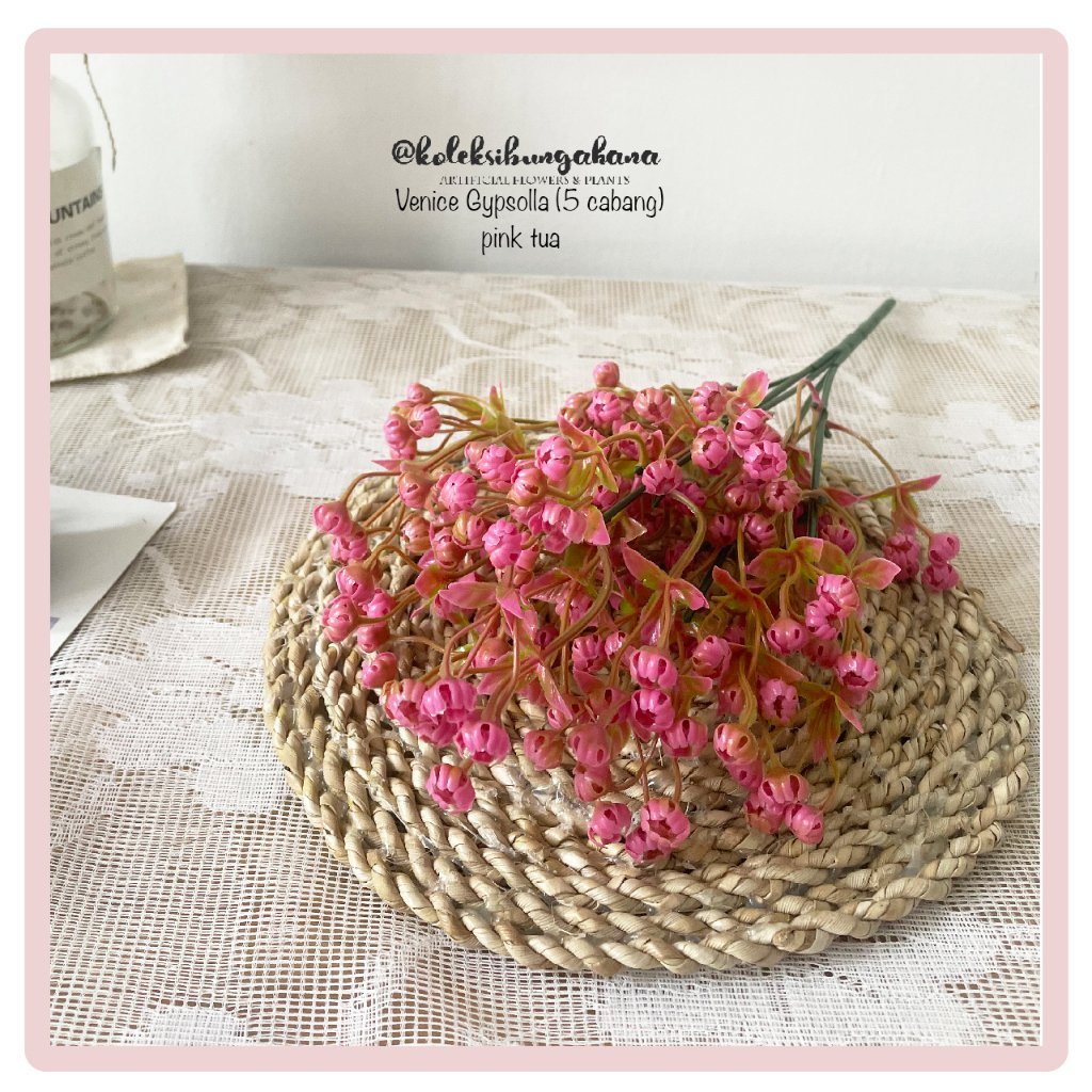 bunga rumput artificial venice gypsolla baby breath plastik dekorasi - Gambar 6