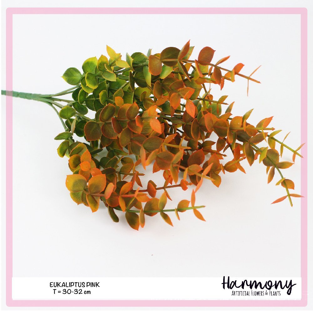 daun plastik dekorasi rumput eukaliptus artificial bunga hiasan - Gambar 2