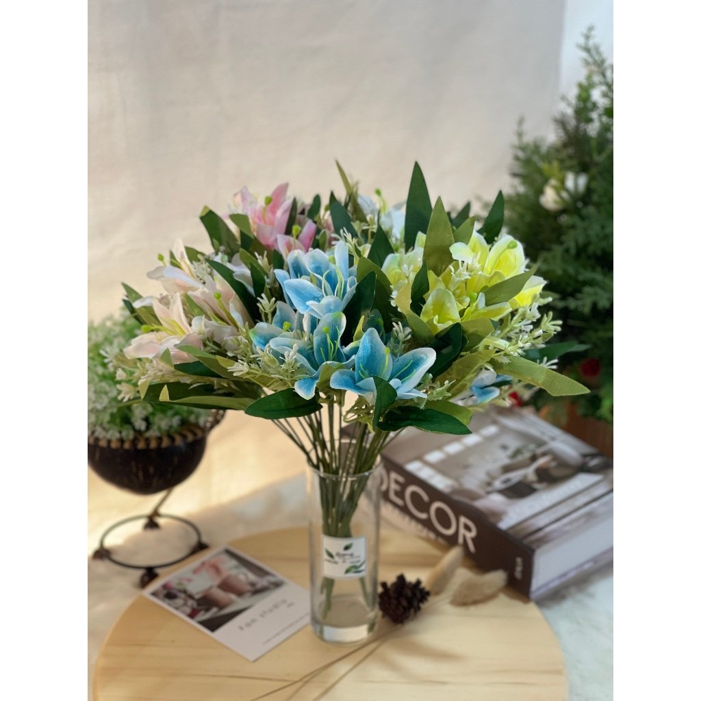 bunga lily artificial plastik artificial buket hantaran